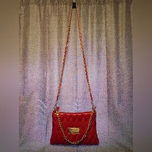 Valentino Vanille Red Quilted Chain Shoulder Bag